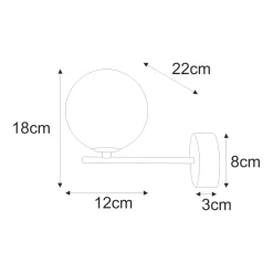 Sklep Kaja Kinkiet z bursztynowym kloszem o średnicy 12 cm K-5563 z serii GALAXY