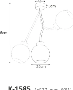 Sklep Kaja Pojedyncza lampa sufitowo-ścienna z kloszem K-1585 MELO | Kaja