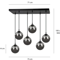 Cheap Regulowana lampa wisząca z kulistymi kloszami 712/6 | Kaja Oświetlenie Żyrandole Nowoczesne