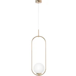 Sklep Kaja Stylowa lampa wisząca, złota konstrukcja z kloszem K-5391 z serii RITUS