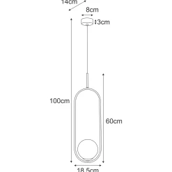 Sklep Kaja Stylowa lampa wisząca, złota konstrukcja z kloszem K-5391 z serii RITUS