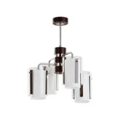New Żyrandol chrom z 4 podwójnymi kloszami AL 16884 FRESCO | Kaja Żyrandole Nowoczesne