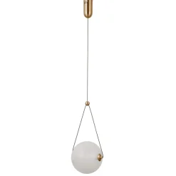 Shop Złota lampa wisząca, ledowa PND-34361-M-HBR-OPAL z serii RASTIA Żyrandole Nowoczesne