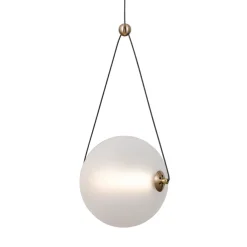 Shop Złota lampa wisząca, ledowa PND-34361-M-HBR-OPAL z serii RASTIA Żyrandole Nowoczesne