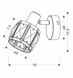 Sklep Kaja , dekoracyjny kinkiet, regulacja kąta 91-23476 z serii DUBAI | Kaja Oświetl